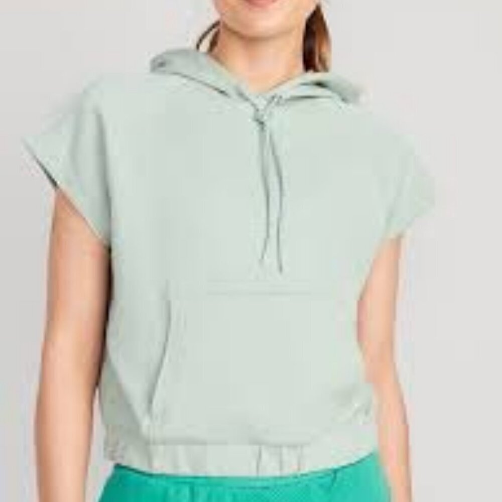 Old Navy Active Size XS Pale Glass Color Dynamic Fleece Cropped Hoodie